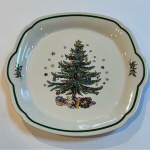 Vintage Nikko Christmastime Cake Cookie Dessert Serving Platter 10” EUC